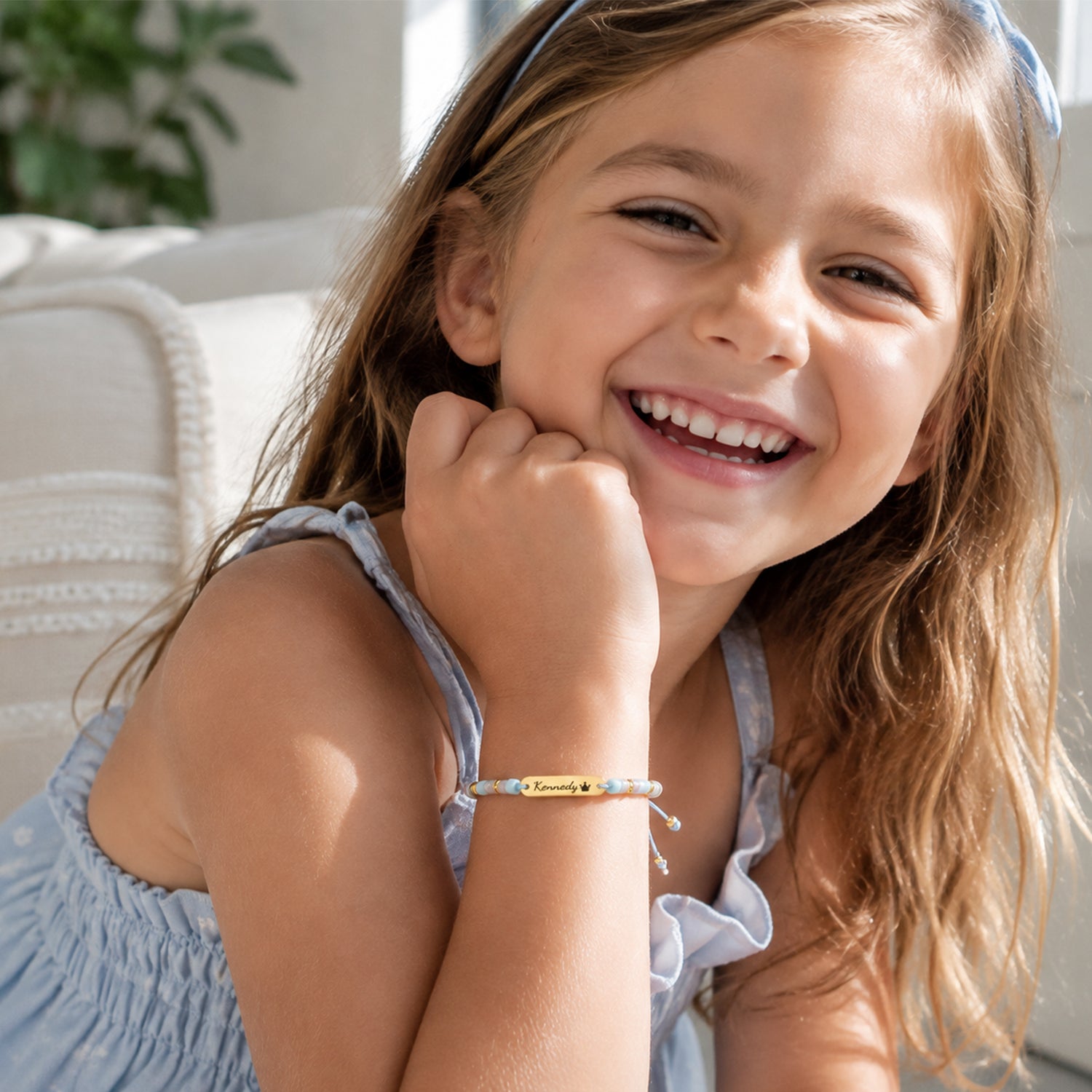 Personalized Name Bracelet with Natural Stone Beads for Kids and Adults