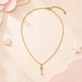 Personalized Initial Necklace with Natural Pearl Pendant