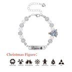 Personalized Christmas Tree Pearl Name Bracelet