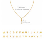 Personalized Initial Necklace with Natural Pearl Pendant