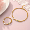 Personalized Name Cuban Link Bracelet and Necklace with Shell Charm