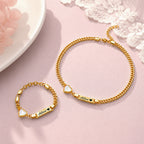 Personalized Name Cuban Link Bracelet and Necklace with Shell Charm