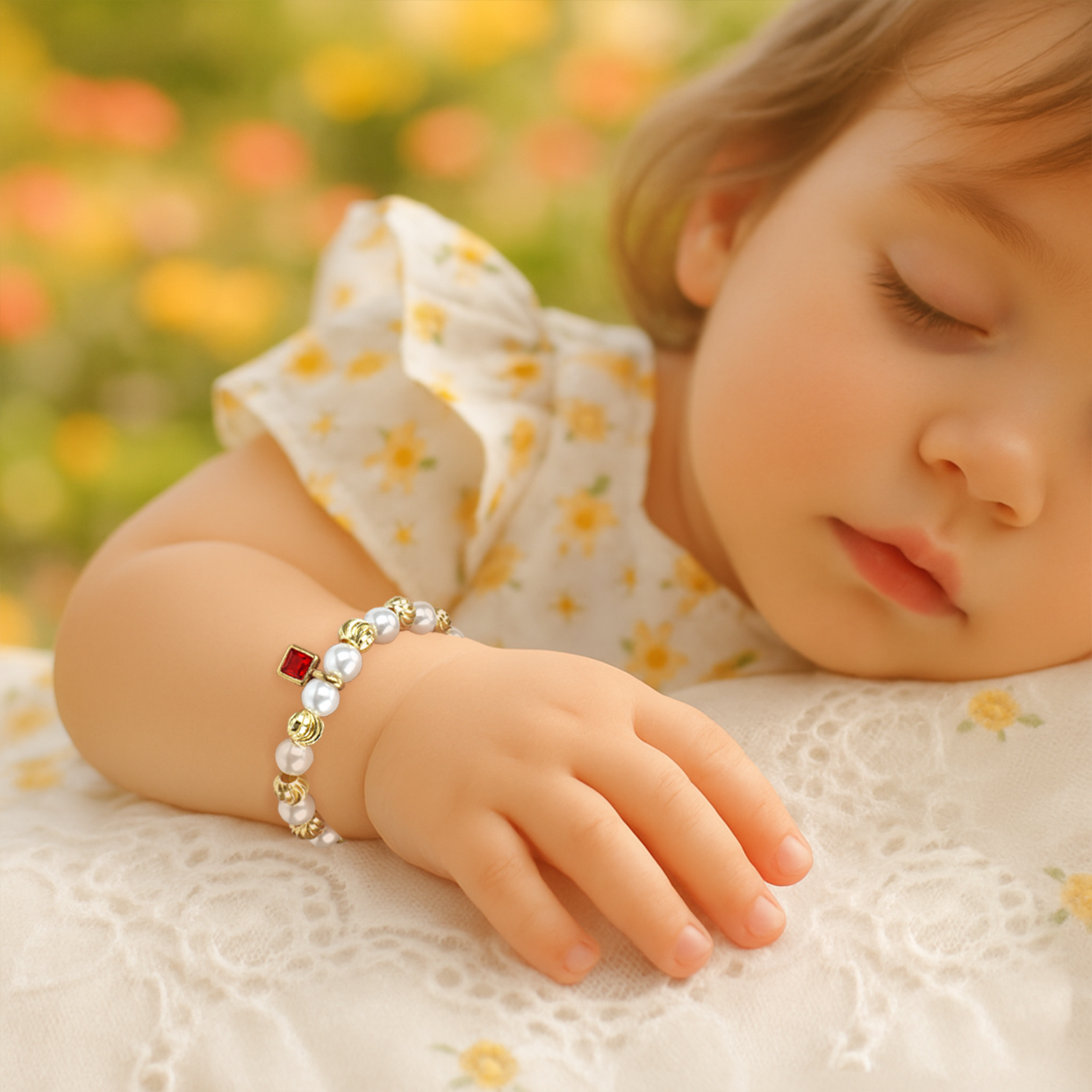 Personalized Baby Birthstone Pearl Bracelet