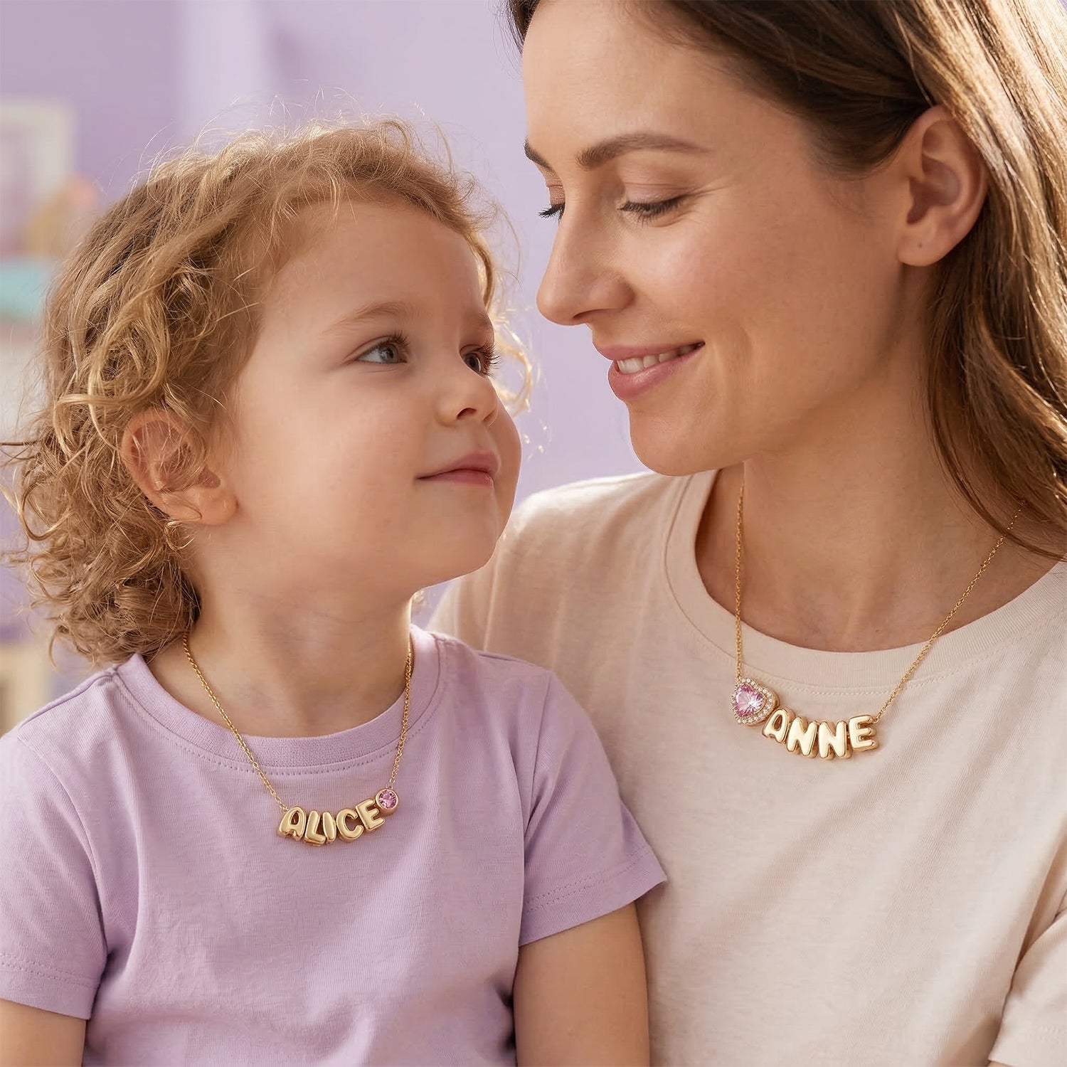 Custom Name Necklace for Mom with Birthstone