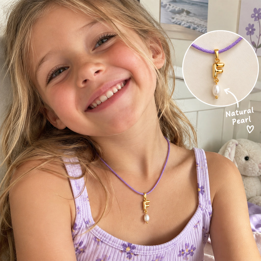 Personalized Initial Necklace with Natural Pearl Pendant