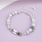 Personalized Christmas Tree Pearl Name Bracelet