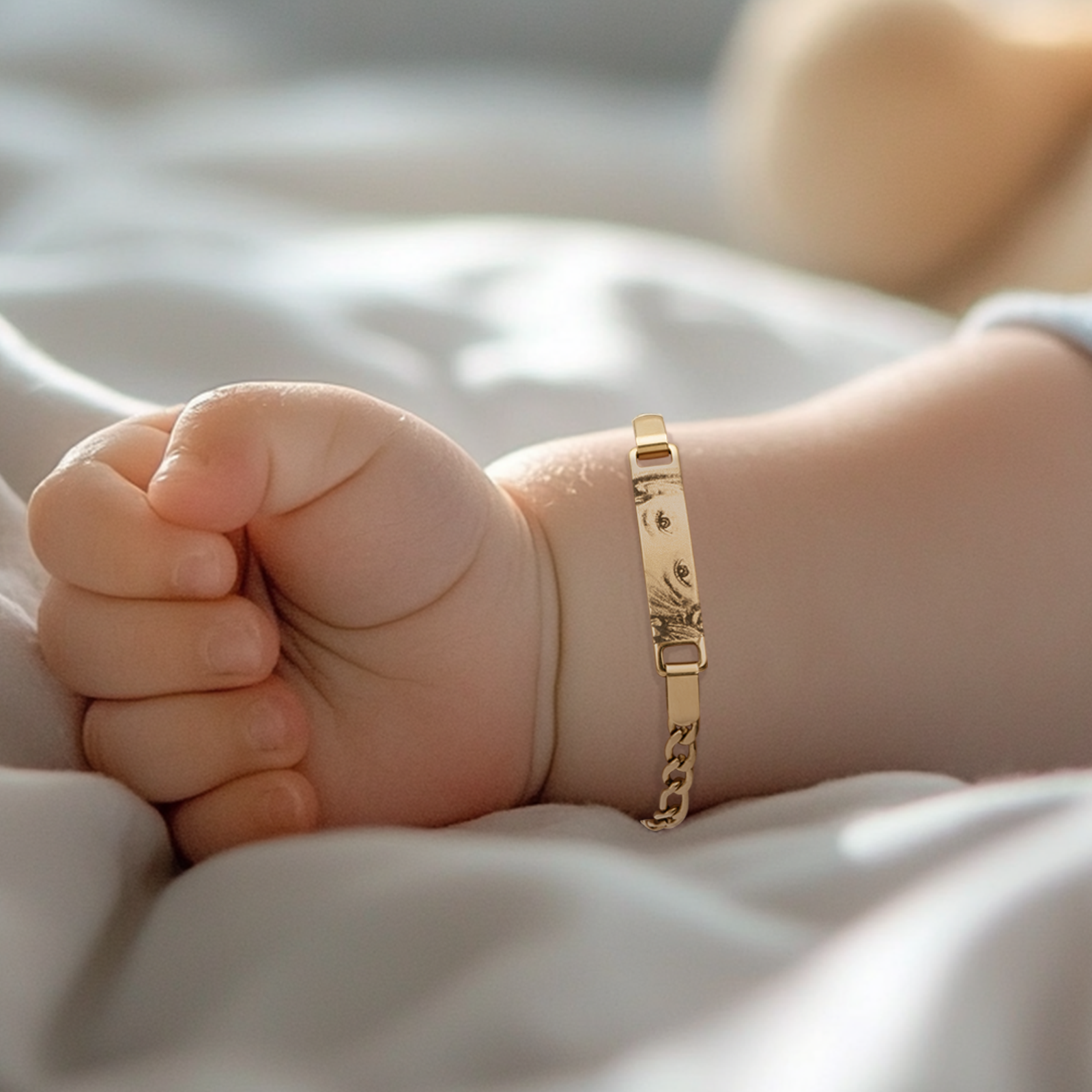 Personalized Kids Eye Engraved ID Bar Bracelet