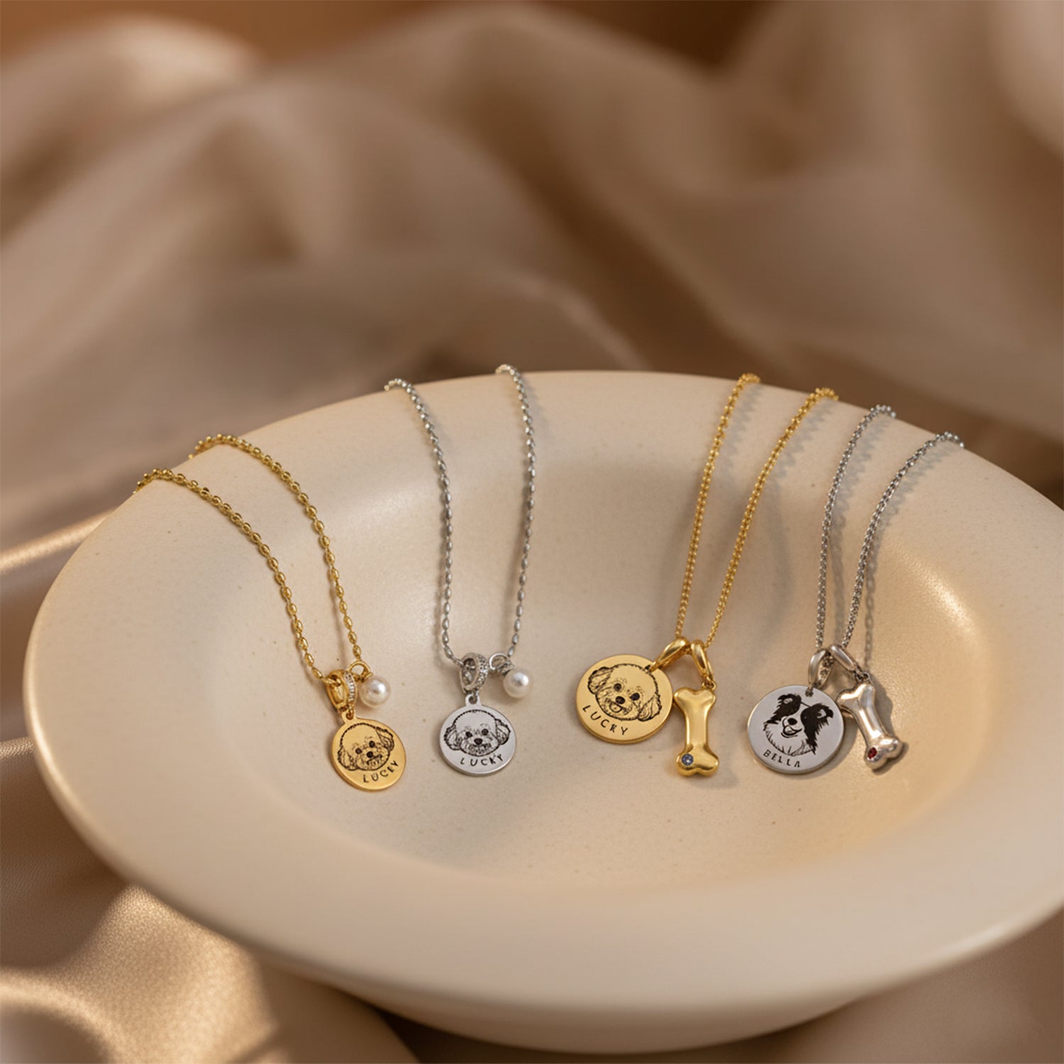 Personalized Pet Photo Name & Birthstone Necklace
