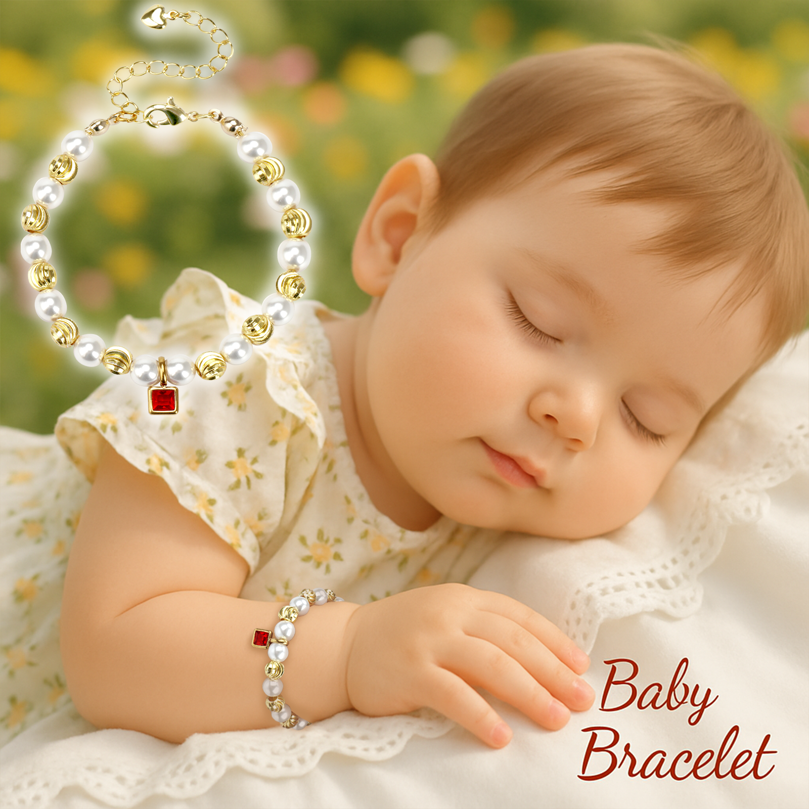 Personalized Baby Birthstone Pearl Bracelet