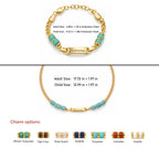 Custom Name Plate Bracelet and Necklace with Natural Stone Charms for Mom and Baby