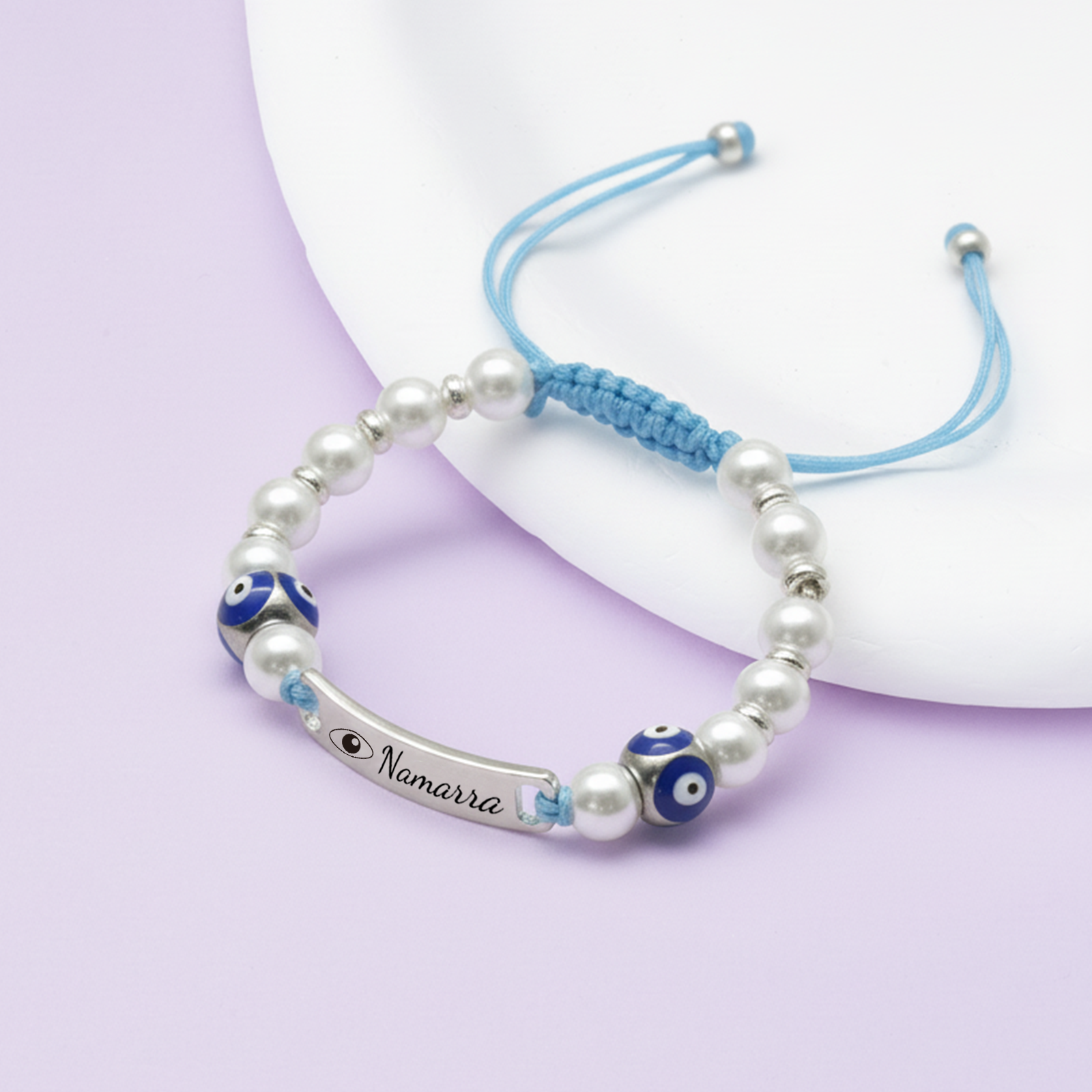 Personalized Baby Evil Eye Name Bracelet
