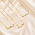 Personalized Initial Dainty Pearl Necklace for Girls