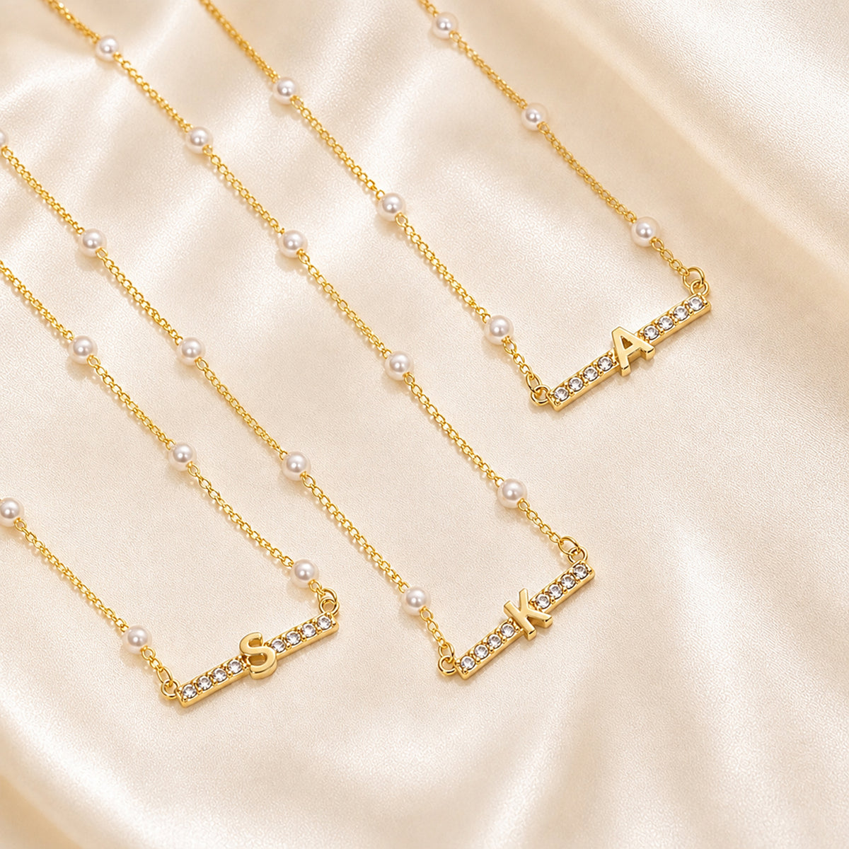 Personalized Initial Dainty Pearl Necklace for Girls