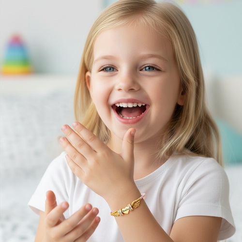 Angel Wings Personalized Baby Name Braided Bracelet