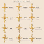 7.5-8mm Pearl Personalized Birthday Flower Pendant Necklace - Glaxias