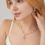 7.5-8mm Pearl Personalized Birthday Flower Pendant Necklace - Glaxias