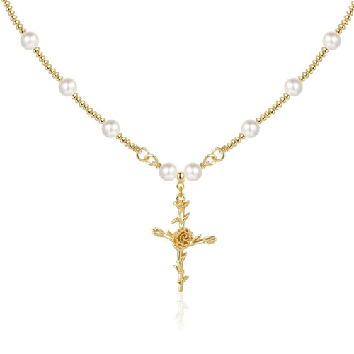 7.5-8mm Pearl Personalized Birthday Flower Pendant Necklace - Glaxias