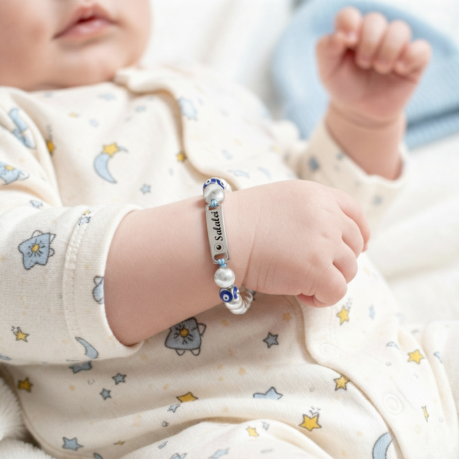 Personalized Baby Evil Eye Name Bracelet