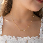Personalized Initial Dainty Pearl Necklace for Girls