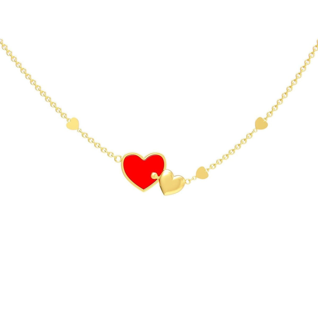 925 Sterling Silver Inseparable Hearts Personalized Name Necklace - Glaxias