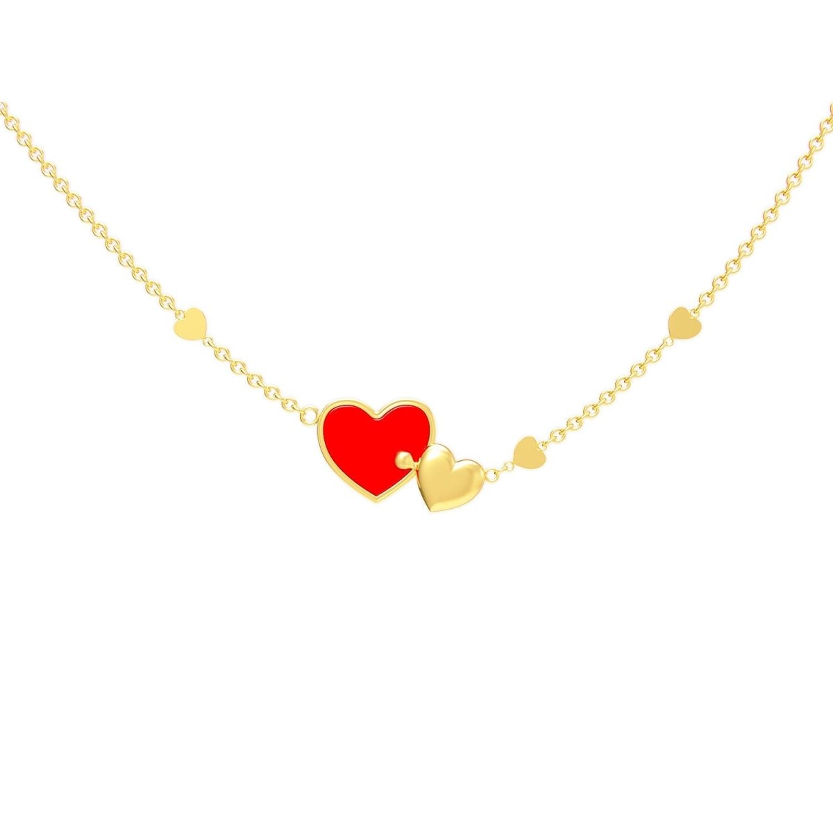 925 Sterling Silver Inseparable Hearts Personalized Name Necklace - Glaxias