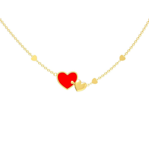 925 Sterling Silver Inseparable Hearts Personalized Name Necklace - Glaxias