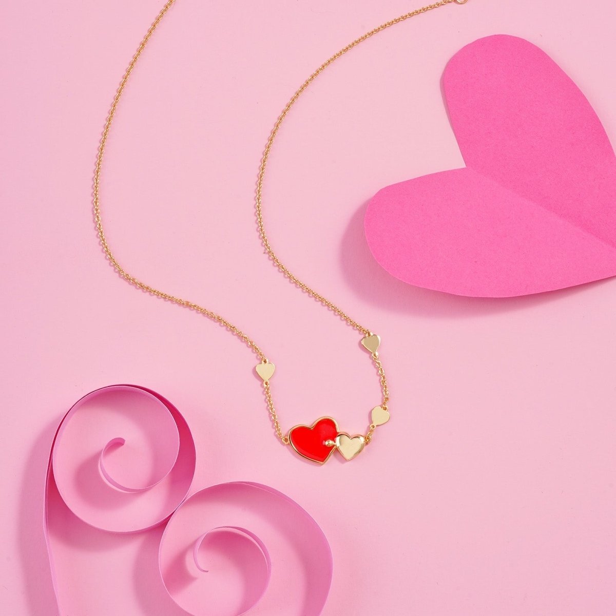 925 Sterling Silver Inseparable Hearts Personalized Name Necklace - Glaxias