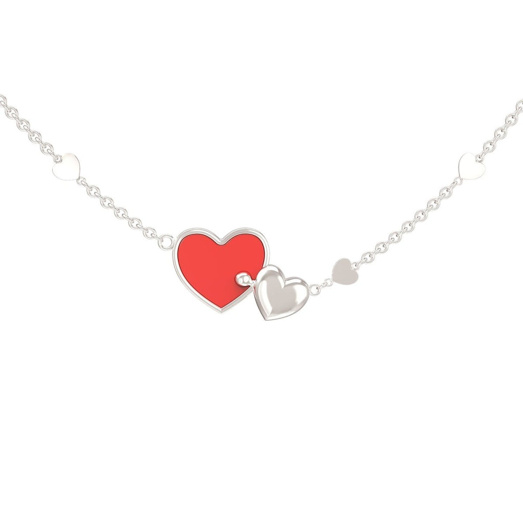 925 Sterling Silver Inseparable Hearts Personalized Name Necklace - Glaxias
