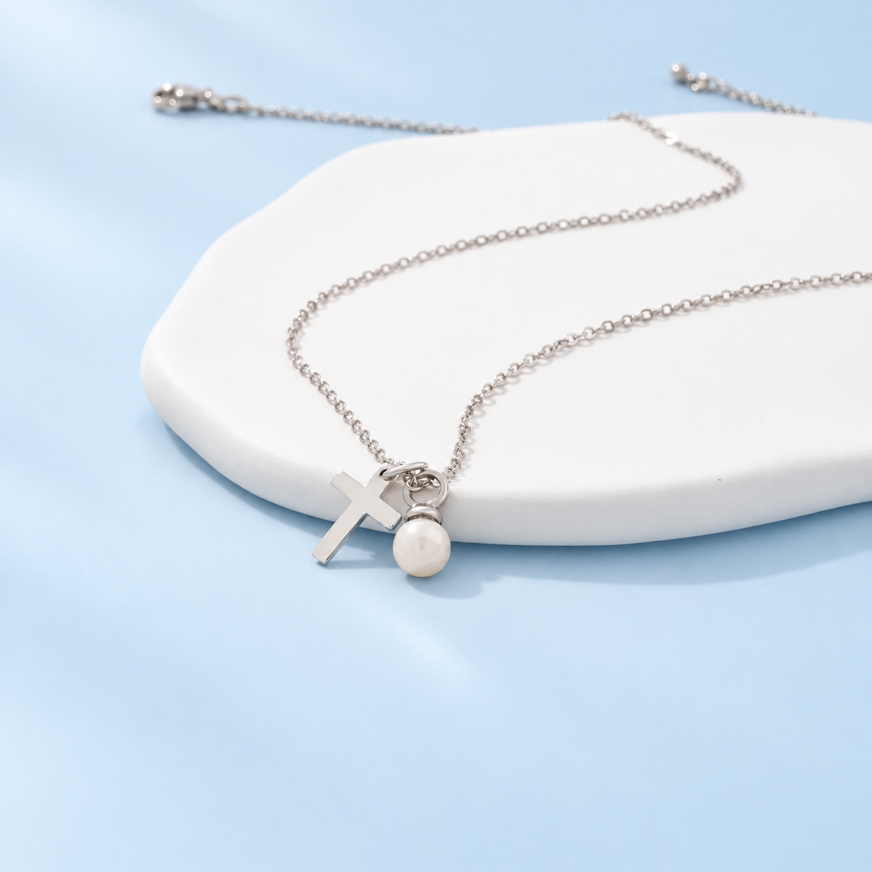 Baby's Christening Cross Necklace