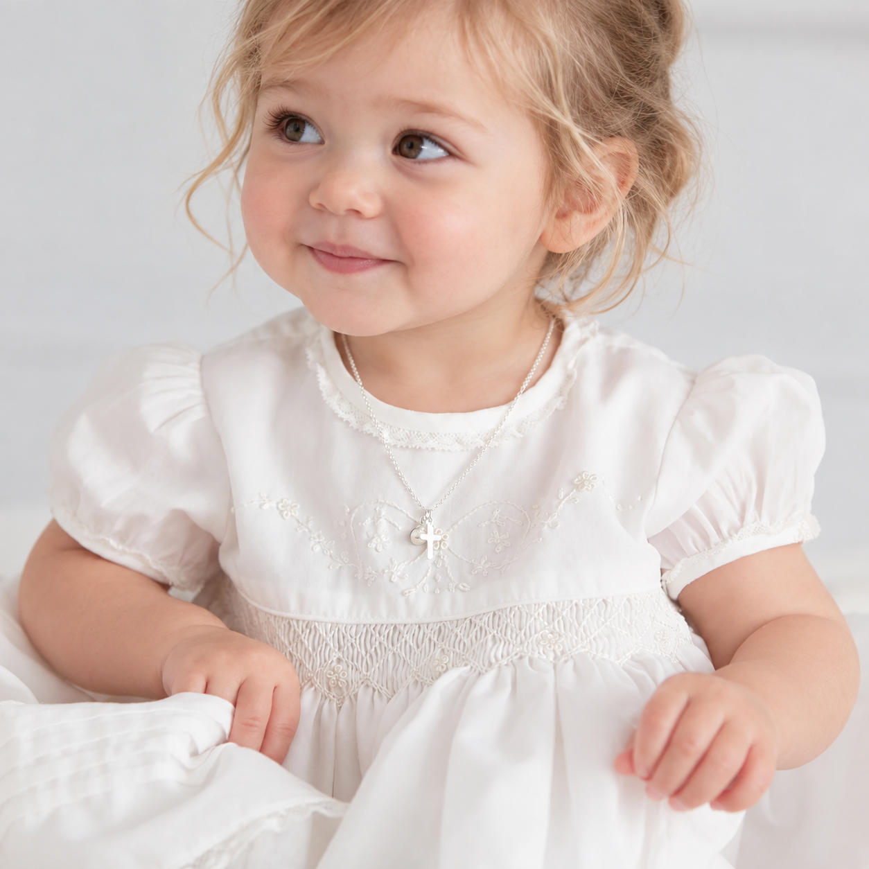 Baby's Christening Cross Necklace