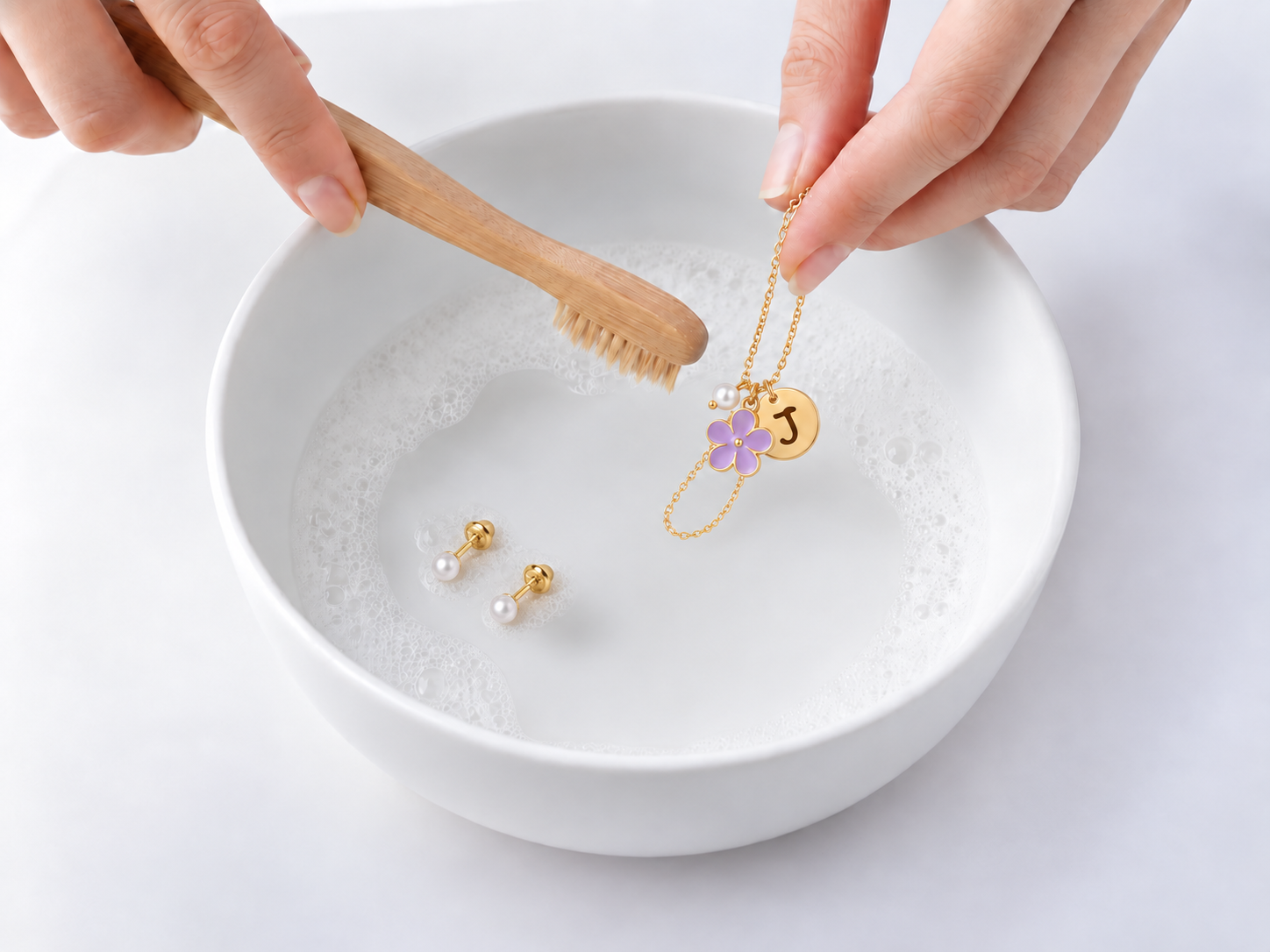 GENTLY BRUSH AWAY BUILDUP