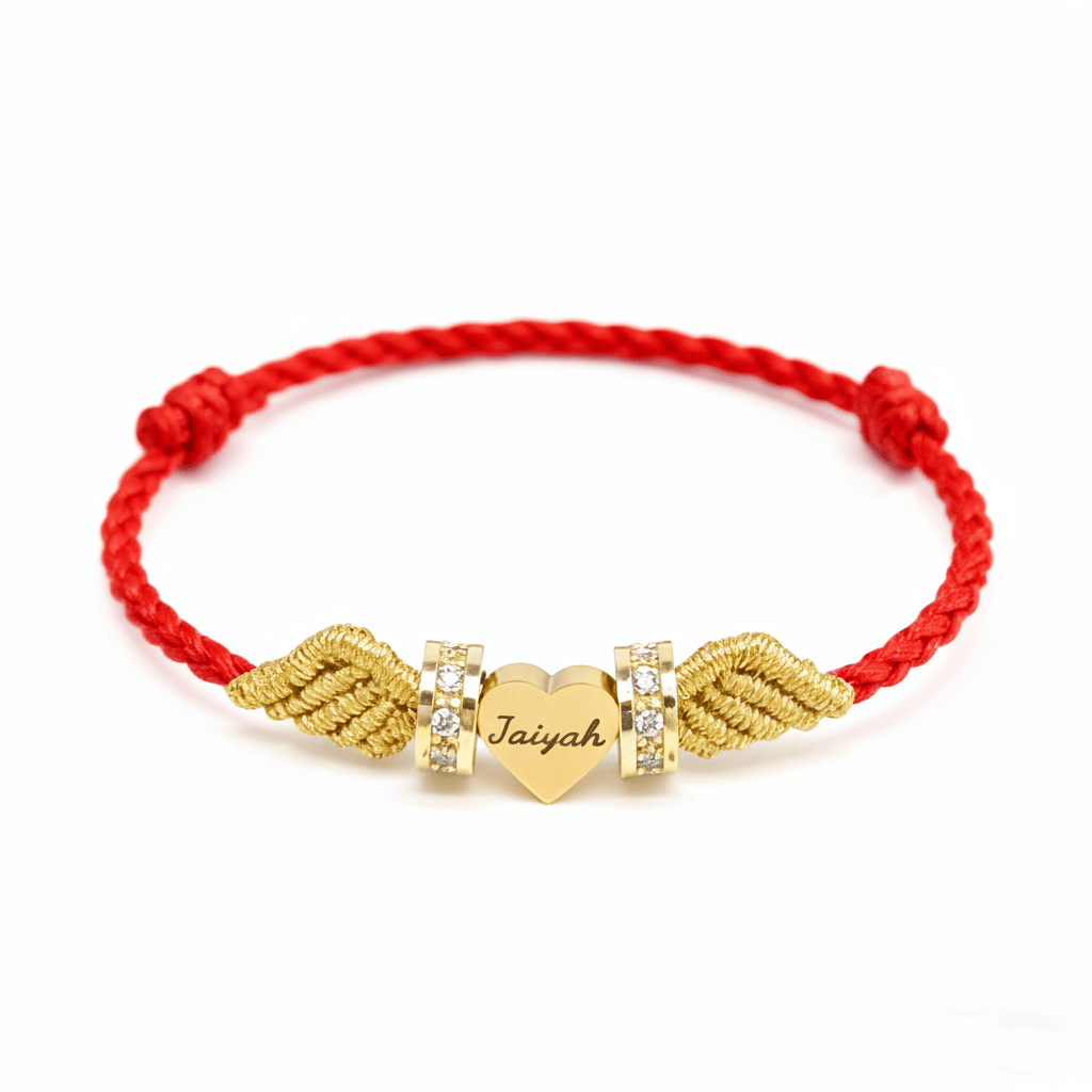 Angel Wings Personalized Baby Name Braided Bracelet - Glaxias