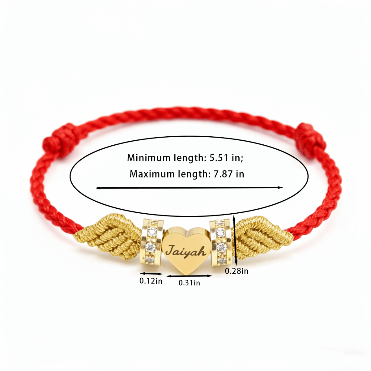 Angel Wings Personalized Baby Name Braided Bracelet - Glaxias