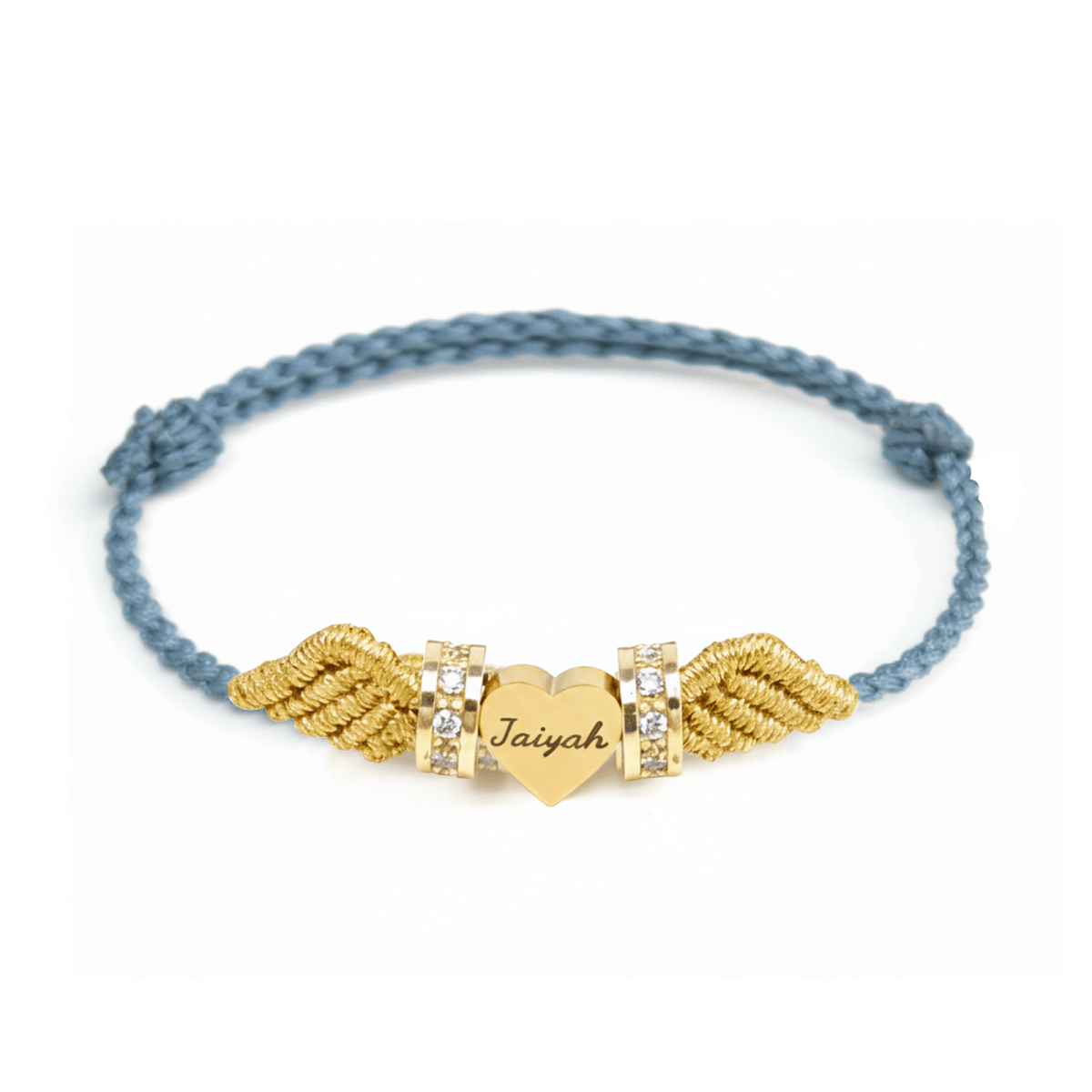 Angel Wings Personalized Baby Name Braided Bracelet - Glaxias