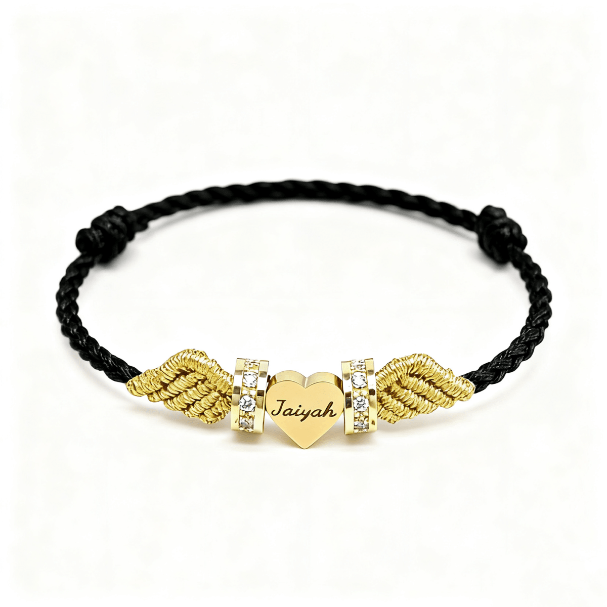 Angel Wings Personalized Baby Name Braided Bracelet - Glaxias