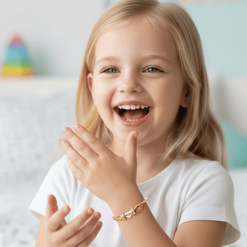 Angel Wings Personalized Baby Name Braided Bracelet - Glaxias