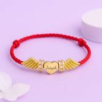 Angel Wings Personalized Baby Name Braided Bracelet - Glaxias