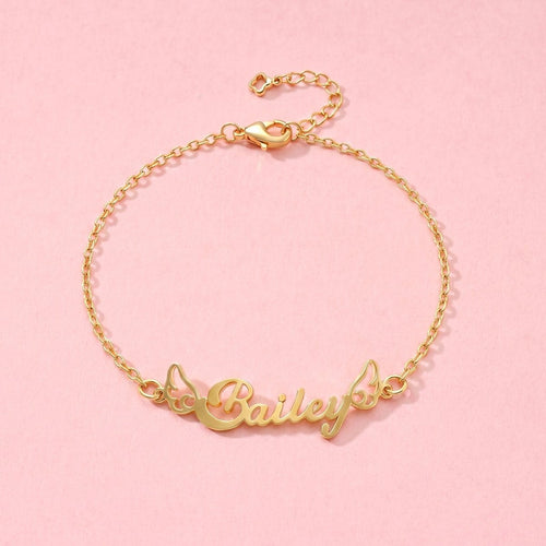Angel's Wings Personalized Children's Name Bracelet - Glaxias