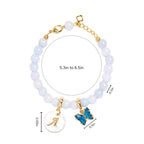 Aquamarine Personalized Baby Girls Initial and Birthstone Bracelet - Glaxias