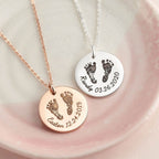 Baby Custom Name Hand And Foot Necklace - Glaxias
