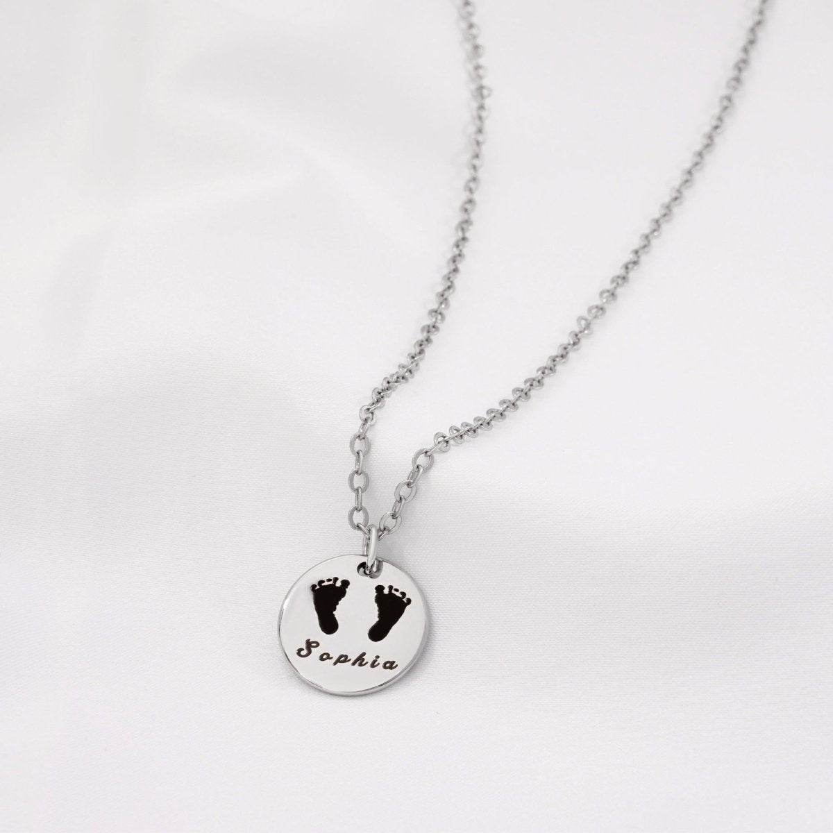 Baby Custom Name Hand And Foot Necklace - Glaxias