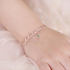 Baby Girl Name and Birthstone Bracelet - Glaxias