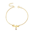 Baby Girl Name and Birthstone Bracelet - Glaxias