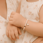 Baby Pearl Bracelet ¨C Personalized Footprint & Birthstone - Glaxias