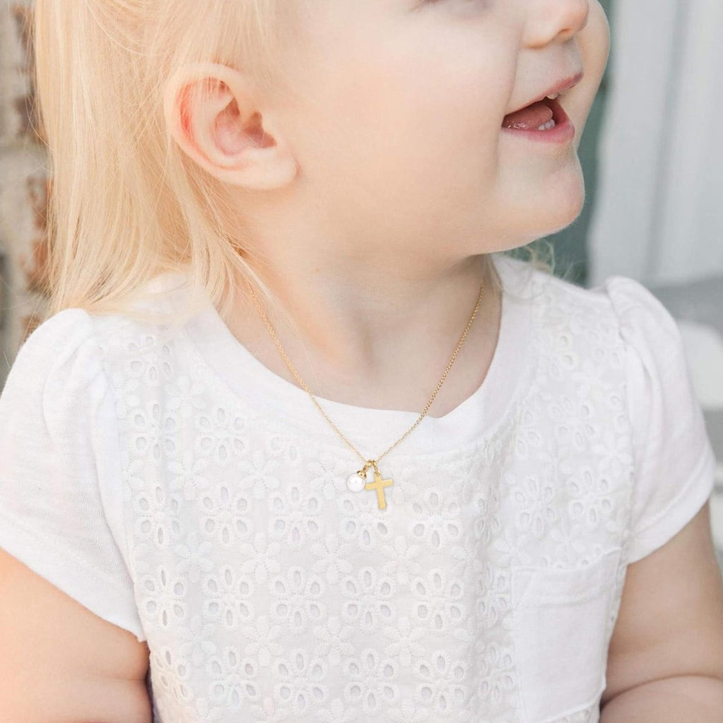 Baby's Christening Cross Necklace - Glaxias
