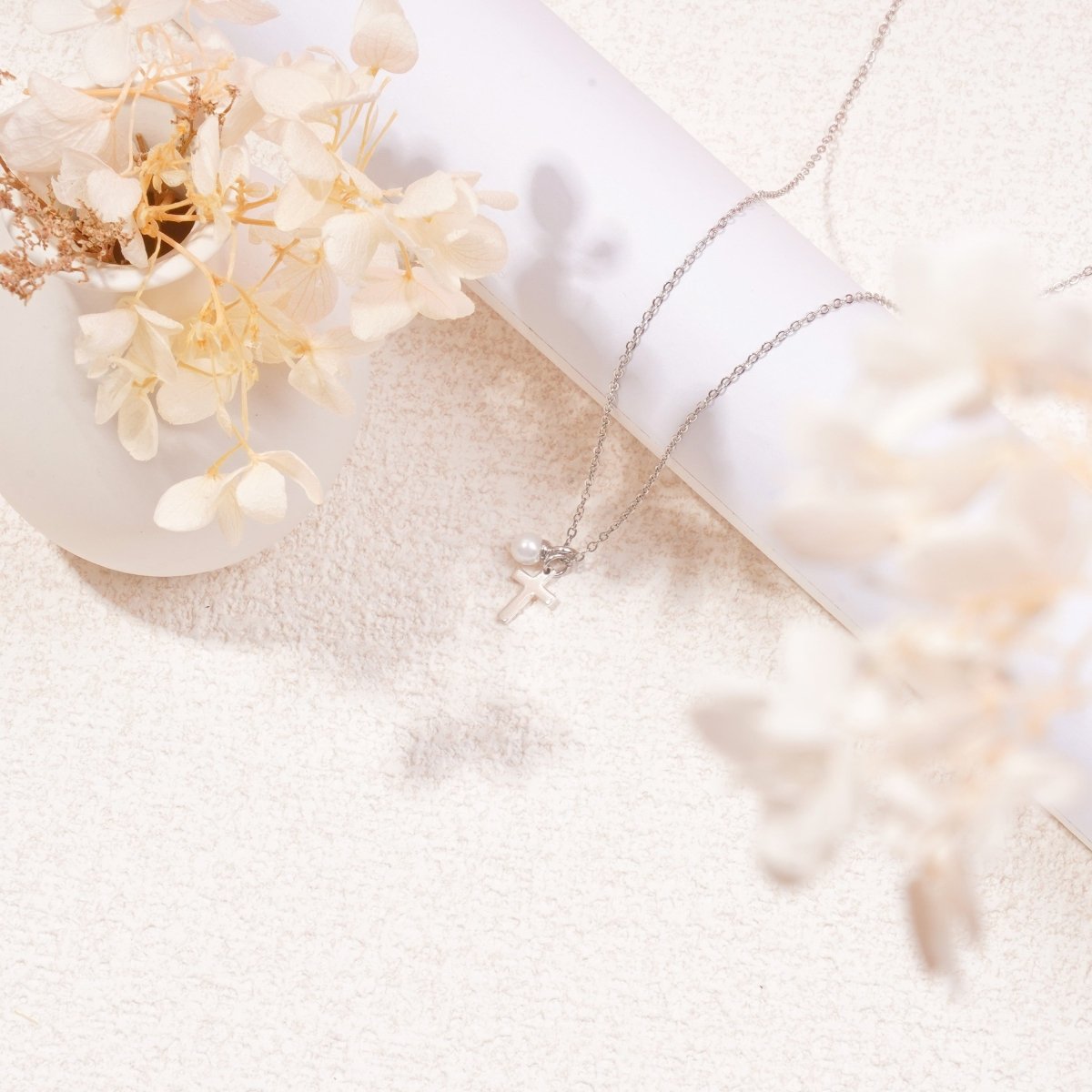 Baby's Christening Cross Necklace - Glaxias