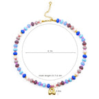 Blue-Purple Girls Personalized Puffy Letter Pendant Necklace - Glaxias