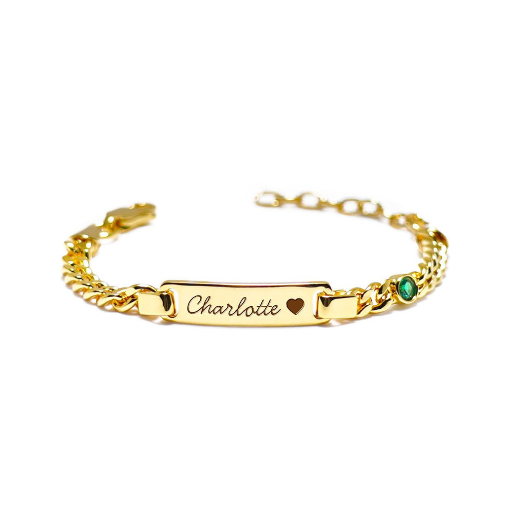 Boy And Girl's Birthstone Name Bracelet - Glaxias
