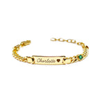 Boy And Girl's Birthstone Name Bracelet - Glaxias