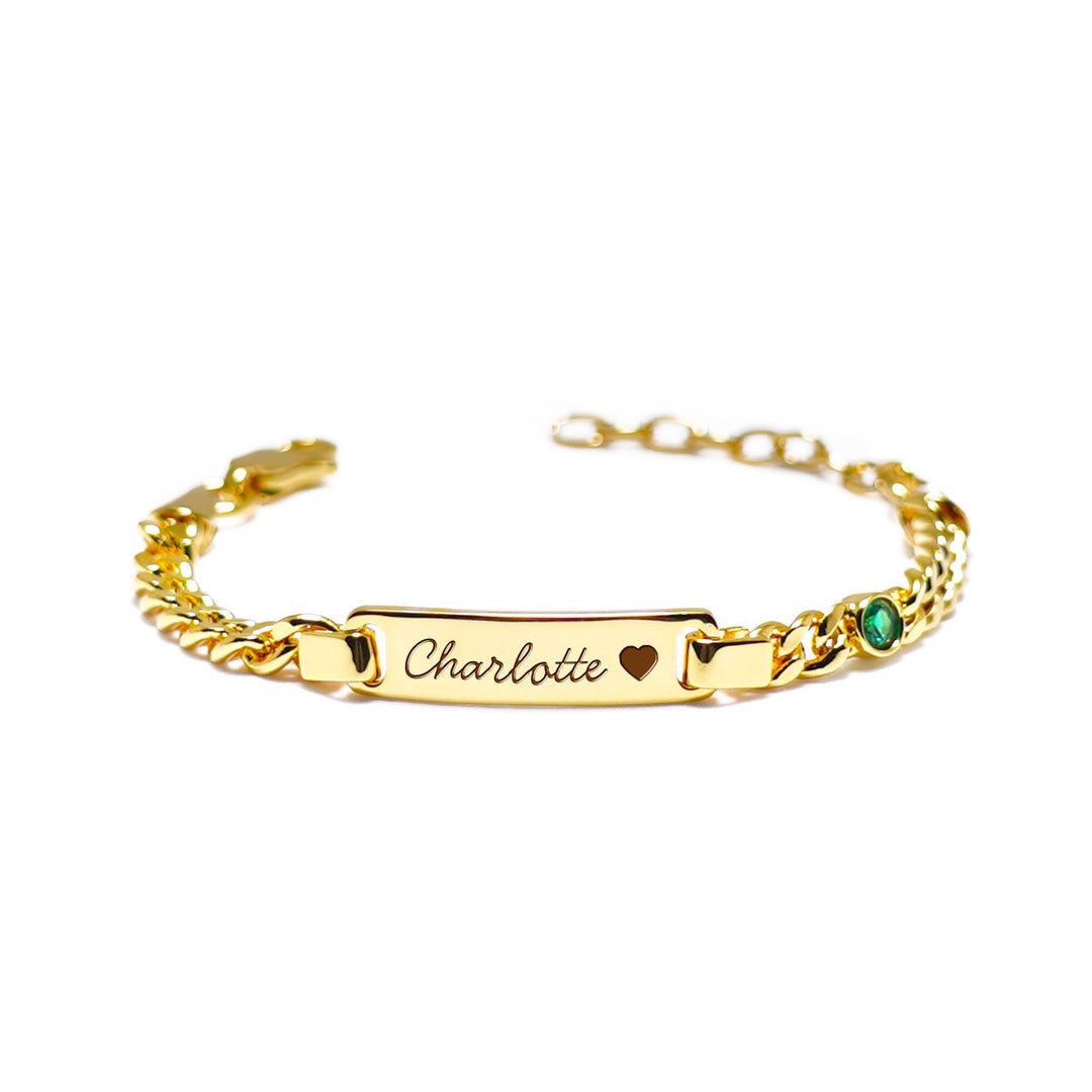 Boy And Girl's Birthstone Name Bracelet - Glaxias